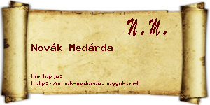 Novák Medárda névjegykártya